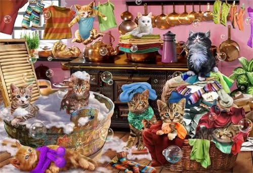 Puzzle 500 Teile,Puzzles für Erwachsene Badekatze,EIN Herausforderndes Rätsel,puzzlespiele für Die Ganze Familie,Geschenke für Erwachsene und Kinder von Tainrun