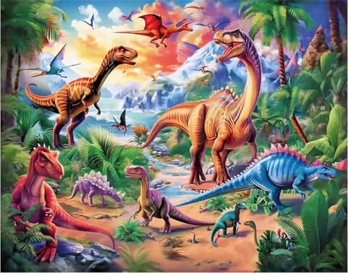 Puzzle 500 Teile,Puzzles für Erwachsene Dschungel-Dinosaurier,EIN Herausforderndes Rätsel,puzzlespiele für Die Ganze Familie,Geschenke für Erwachsene und Kinder von Tainrun