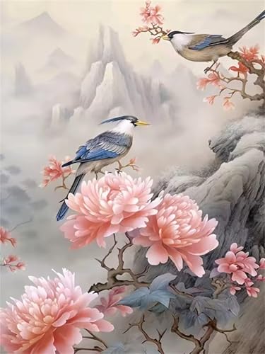 Puzzle 500 Teile Erwachsene,Puzzle für Erwachsene und Kinder 500 Teile,Gehirn-Herausforderung,Puzzles Pädagogisches Spiel,Puzzles mit Bergblumenvögel-Motiv von Tainrun