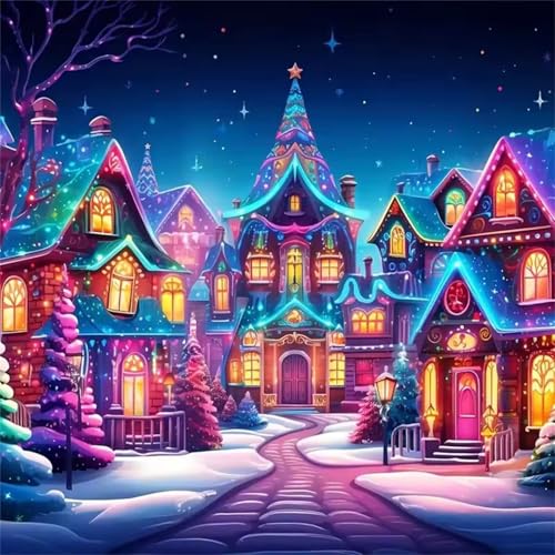 Puzzle 500 Teile Erwachsene,Puzzle für Erwachsene und Kinder 500 Teile,Gehirn-Herausforderung,Puzzles Pädagogisches Spiel,Puzzles mit Bunte Häuser-Motiv von Tainrun