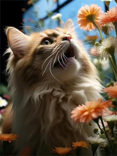 Puzzle 500 Teile Erwachsene,Puzzle für Erwachsene und Kinder 500 Teile,Gehirn-Herausforderung,Puzzles Pädagogisches Spiel,Puzzles mit Knurrende Katze-Motiv von Tainrun