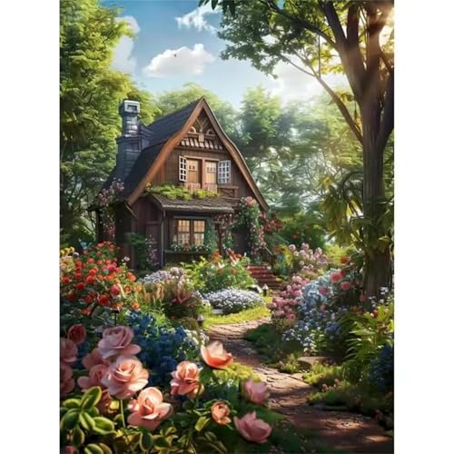 Puzzle 500 Teile Erwachsene,Puzzle für Erwachsene und Kinder 500 Teile,Gehirn-Herausforderung,Puzzles Pädagogisches Spiel,Puzzles mit Villengarten-Motiv von Tainrun