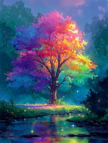 Puzzle 500 Teile für Erwachsene, Baum Regenbogen Blätter 52x38cm Puzzle Erwachsene 500 Teile Lernspiel Herausforderung Spielzeug, Geschicklichkeitsspiel für die ganze Familie von Tainrun