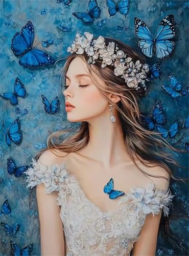 Puzzle 500 Teile für Erwachsene, Blaue Schmetterlingsgöttin 52x38cm Puzzle Erwachsene 500 Teile Lernspiel Herausforderung Spielzeug, Geschicklichkeitsspiel für die ganze Familie von Tainrun