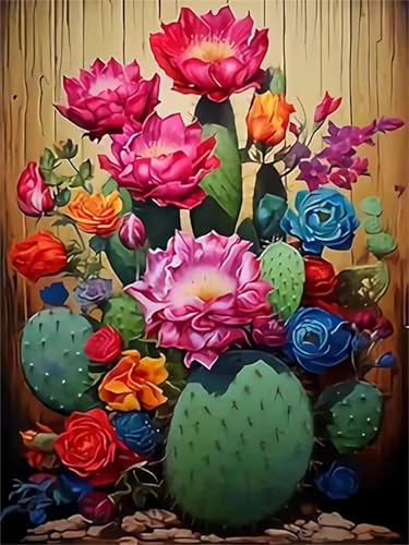 Puzzle 500 Teile für Erwachsene, EIN Herausforderndes Rätsel, Kreative Unterhaltung Puzzles Wunderschönes Dekoration Puzzle Geschenke, Thema:Blume Grüner Kaktus von Tainrun