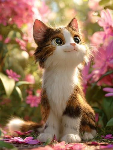 Puzzle 500 Teile für Erwachsene, EIN Herausforderndes Rätsel, Kreative Unterhaltung Puzzles Wunderschönes Dekoration Puzzle Geschenke, Thema:Braune Katze Sonnenlicht von Tainrun