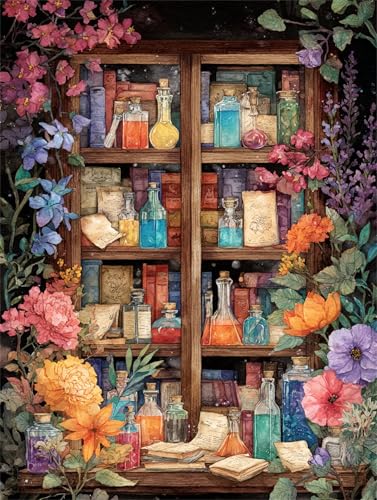 Puzzle 500 Teile für Erwachsene, EIN Herausforderndes Rätsel, Kreative Unterhaltung Puzzles Wunderschönes Dekoration Puzzle Geschenke, Thema:Bücherregal Bunte Blumen Puzzle 500 Teile für Erwachsene, EIN Herausforderndes Rätsel, Kreative Unterhaltung Puzzles Wunderschönes Dekoration Puzzle Geschenke, Thema:Bücherregal Bunte Blumen von Tainrun
