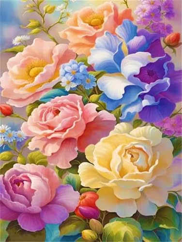 Puzzle 500 Teile für Erwachsene, EIN Herausforderndes Rätsel, Kreative Unterhaltung Puzzles Wunderschönes Dekoration Puzzle Geschenke, Thema:Bunte Pfingstrose von Tainrun