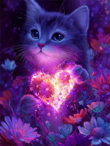 Puzzle 500 Teile für Erwachsene, EIN Herausforderndes Rätsel, Kreative Unterhaltung Puzzles Wunderschönes Dekoration Puzzle Geschenke, Thema:Katze Herz Blumen Puzzle 500 Teile für Erwachsene, EIN Herausforderndes Rätsel, Kreative Unterhaltung Puzzles Wunderschönes Dekoration Puzzle Geschenke, Thema:Katze Herz Blumen von Tainrun