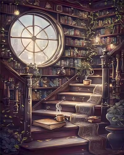 Puzzle 500 Teile für Erwachsene, EIN Herausforderndes Rätsel, Kreative Unterhaltung Puzzles Wunderschönes Dekoration Puzzle Geschenke, Thema:Magisches Bücherregal von Tainrun