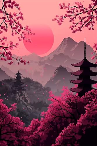 Puzzle 500 Teile für Erwachsene, EIN Herausforderndes Rätsel, Kreative Unterhaltung Puzzles Wunderschönes Dekoration Puzzle Geschenke, Thema:Rosa Berglandschaft von Tainrun