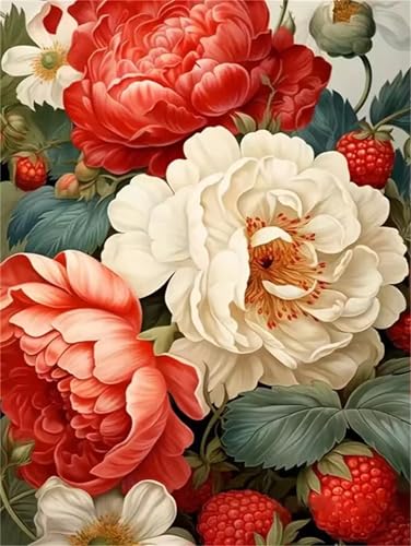 Puzzle 500 Teile für Erwachsene, EIN Herausforderndes Rätsel, Kreative Unterhaltung Puzzles Wunderschönes Dekoration Puzzle Geschenke, Thema:Rote Pfingstrose von Tainrun