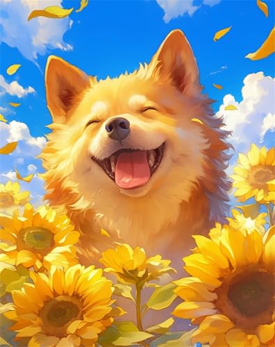 Puzzle 500 Teile für Erwachsene, EIN Herausforderndes Rätsel, Kreative Unterhaltung Puzzles Wunderschönes Dekoration Puzzle Geschenke, Thema:Sonnenblume Lächeln Hund Puzzle 500 Teile für Erwachsene, EIN Herausforderndes Rätsel, Kreative Unterhaltung Puzzles Wunderschönes Dekoration Puzzle Geschenke, Thema:Sonnenblume Lächeln Hund von Tainrun