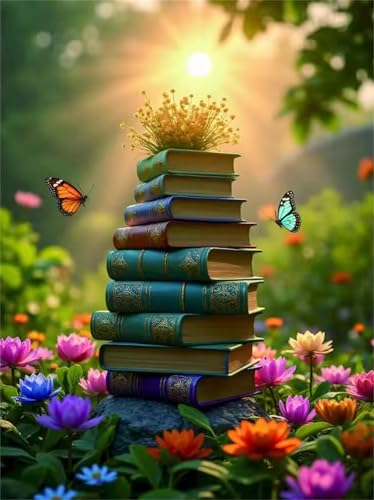 Puzzle 500 Teile für Erwachsene, EIN Herausforderndes Rätsel, Kreative Unterhaltung Puzzles Wunderschönes Dekoration Puzzle Geschenke, Thema:Sonnenlicht Buch Pflanze von Tainrun