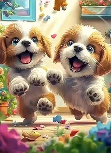 Puzzle 500 Teile für Erwachsene, EIN Herausforderndes Rätsel, Kreative Unterhaltung Puzzles Wunderschönes Dekoration Puzzle Geschenke, Thema:Sonnenschein für Hunde von Tainrun