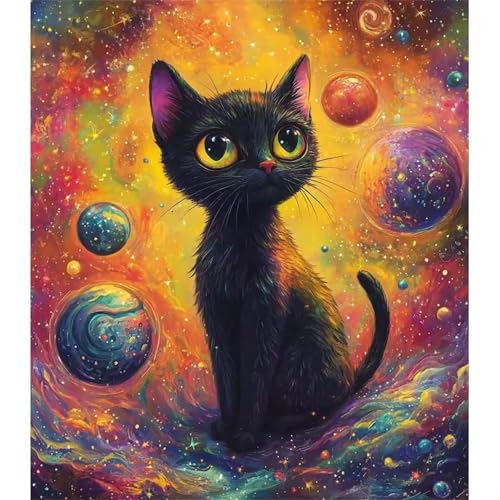 Puzzle 500 Teile für Erwachsene, Fantasy Universum Katze 52x38cm Puzzle Erwachsene 500 Teile Lernspiel Herausforderung Spielzeug, Geschicklichkeitsspiel für die ganze Familie von Tainrun