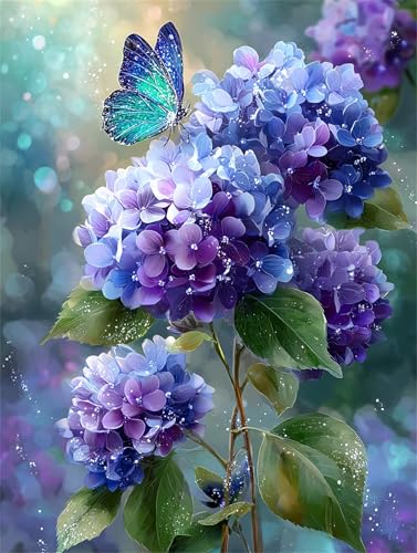 Puzzle 500 Teile für Erwachsene, Lila Hortensienblüte 52x38cm Puzzle Erwachsene 500 Teile Lernspiel Herausforderung Spielzeug, Geschicklichkeitsspiel für die ganze Familie von Tainrun