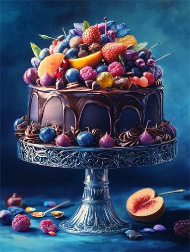 Puzzle 500 Teile für Erwachsene, Obst-Schokoladen-Kuchen 52x38cm Puzzle Erwachsene 500 Teile Lernspiel Herausforderung Spielzeug, Geschicklichkeitsspiel für die ganze Familie von Tainrun