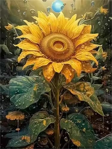 Puzzle 500 Teile für Erwachsene, Regnerische Sonnenblume 52x38cm Puzzle Erwachsene 500 Teile Lernspiel Herausforderung Spielzeug, Geschicklichkeitsspiel für die ganze Familie von Tainrun