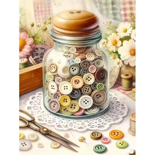 Puzzle 60 Teile für Erwachsene, Knopfglas Blume 40x28cm Puzzle Erwachsene 60 Teile Lernspiel Herausforderung Spielzeug, Geschicklichkeitsspiel für die ganze Familie Puzzle 60 Teile für Erwachsene, Knopfglas Blume 40x28cm Puzzle Erwachsene 60 Teile Lernspiel Herausforderung Spielzeug, Geschicklichkeitsspiel für die ganze Familie von Tainrun