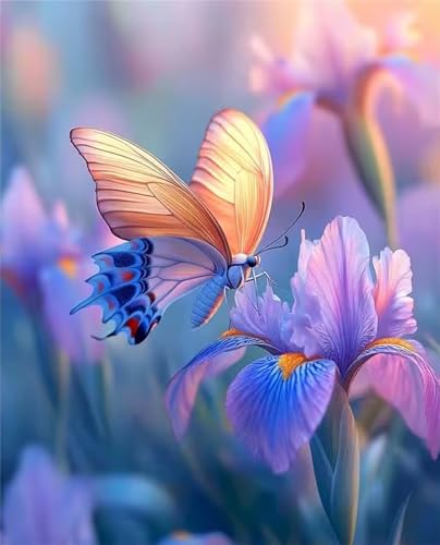 Puzzle 60 Teile für Erwachsene, Schmetterlingsblume Pflanze 40x28cm Puzzle Erwachsene 60 Teile Lernspiel Herausforderung Spielzeug, Geschicklichkeitsspiel für die ganze Familie von Tainrun