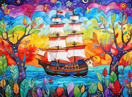 Puzzle 700 Teile,Puzzles für Erwachsene Abstraktes Segelboot,EIN Herausforderndes Rätsel,puzzlespiele für Die Ganze Familie,Geschenke für Erwachsene und Kinder von Tainrun