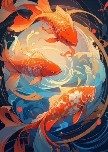 Puzzle 700 Teile,Puzzles für Erwachsene Orange Koi,EIN Herausforderndes Rätsel,puzzlespiele für Die Ganze Familie,Geschenke für Erwachsene und Kinder von Tainrun