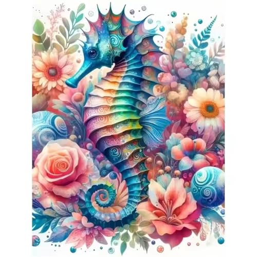 Puzzle 700 Teile Erwachsene,Puzzle für Erwachsene und Kinder 700 Teile,Gehirn-Herausforderung,Puzzles Pädagogisches Spiel,Puzzles mit Blume Seepferdchen-Motiv von Tainrun