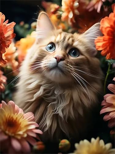 Puzzle 700 Teile Erwachsene,Puzzle für Erwachsene und Kinder 700 Teile,Gehirn-Herausforderung,Puzzles Pädagogisches Spiel,Puzzles mit Gänseblümchen-Katze-Motiv von Tainrun