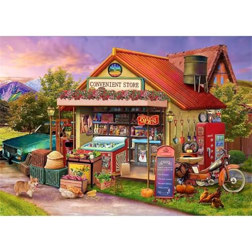 Puzzle 700 Teile Erwachsene,Puzzle für Erwachsene und Kinder 700 Teile,Gehirn-Herausforderung,Puzzles Pädagogisches Spiel,Puzzles mit Imbissstuben-Motiv von Tainrun