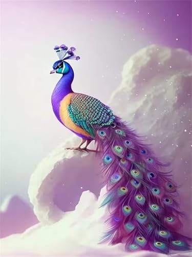 Puzzle 700 Teile Erwachsene,Puzzle für Erwachsene und Kinder 700 Teile,Gehirn-Herausforderung,Puzzles Pädagogisches Spiel,Puzzles mit Lila Tier Pfau-Motiv von Tainrun