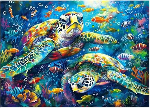 Puzzle 700 Teile Erwachsene,Puzzle für Erwachsene und Kinder 700 Teile,Gehirn-Herausforderung,Puzzles Pädagogisches Spiel,Puzzles mit Meeresschildkröten-Motiv von Tainrun