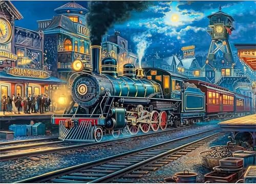 Puzzle 700 Teile Erwachsene,Puzzle für Erwachsene und Kinder 700 Teile,Gehirn-Herausforderung,Puzzles Pädagogisches Spiel,Puzzles mit Nachtzug bei Mondschein-Motiv Puzzle 700 Teile Erwachsene,Puzzle für Erwachsene und Kinder 700 Teile,Gehirn-Herausforderung,Puzzles Pädagogisches Spiel,Puzzles mit Nachtzug bei Mondschein-Motiv von Tainrun