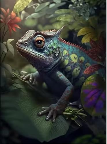 Puzzle 700 Teile Erwachsene,Puzzle für Erwachsene und Kinder 700 Teile,Gehirn-Herausforderung,Puzzles Pädagogisches Spiel,Puzzles mit Pflanze Chamäleon-Motiv von Tainrun