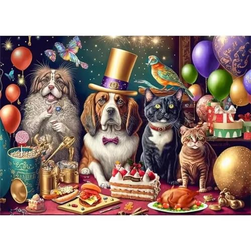 Puzzle 700 Teile Erwachsene,Puzzle für Erwachsene und Kinder 700 Teile,Gehirn-Herausforderung,Puzzles Pädagogisches Spiel,Puzzles mit Tierische Party-Motiv von Tainrun