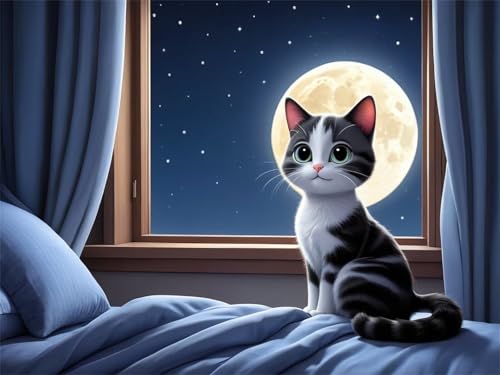 Puzzle 700 Teile für Erwachsene, Mond Fenster Katze 52x38cm Puzzle Erwachsene 700 Teile Lernspiel Herausforderung Spielzeug, Geschicklichkeitsspiel für die ganze Familie Puzzle 700 Teile für Erwachsene, Mond Fenster Katze 52x38cm Puzzle Erwachsene 700 Teile Lernspiel Herausforderung Spielzeug, Geschicklichkeitsspiel für die ganze Familie von Tainrun