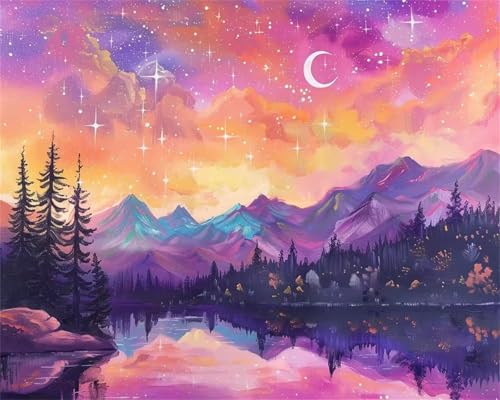 Puzzle 90 Teile Erwachsene Aquarell Himmel Landschaften, DIY Klassische Jigsaw Puzzles Legespiel, Geschicklichkeitsspiel für Die Ganze Familie, Puzzles Farbenfrohes für Home Dekoration von Tainrun