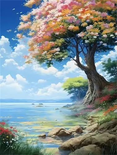 Puzzle 90 Teile Erwachsene Bäume am See, DIY Klassische Jigsaw Puzzles Legespiel, Geschicklichkeitsspiel für Die Ganze Familie, Puzzles Farbenfrohes für Home Dekoration von Tainrun