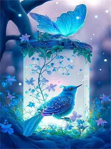 Puzzle 90 Teile Erwachsene Blaue Vögel Schmetterling, DIY Klassische Jigsaw Puzzles Legespiel, Geschicklichkeitsspiel für Die Ganze Familie, Puzzles Farbenfrohes für Home Dekoration von Tainrun