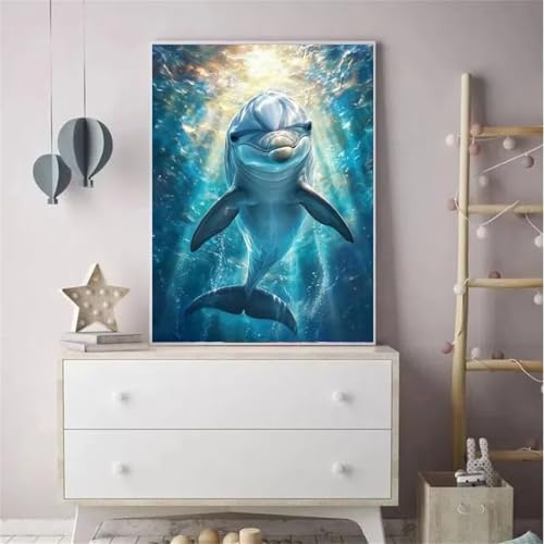 Puzzle 90 Teile Erwachsene Delfin-Sonnenschein, DIY Klassische Jigsaw Puzzles Legespiel, Geschicklichkeitsspiel für Die Ganze Familie, Puzzles Farbenfrohes für Home Dekoration von Tainrun