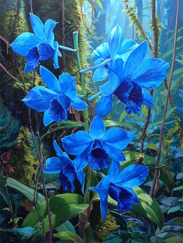 Puzzle 90 Teile Erwachsene Dschungel Blaue Blume, DIY Klassische Jigsaw Puzzles Legespiel, Geschicklichkeitsspiel für Die Ganze Familie, Puzzles Farbenfrohes für Home Dekoration von Tainrun