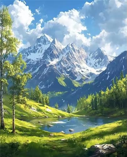 Puzzle 90 Teile Erwachsene Frühling Mountain Lawn, DIY Klassische Jigsaw Puzzles Legespiel, Geschicklichkeitsspiel für Die Ganze Familie, Puzzles Farbenfrohes für Home Dekoration von Tainrun