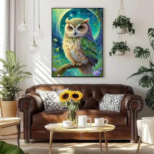 Puzzle 90 Teile Erwachsene Grüne Eule, DIY Klassische Jigsaw Puzzles Legespiel, Geschicklichkeitsspiel für Die Ganze Familie, Puzzles Farbenfrohes für Home Dekoration von Tainrun