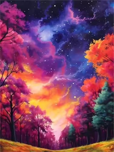 Puzzle 90 Teile Erwachsene Lila Himmelsbaum, DIY Klassische Jigsaw Puzzles Legespiel, Geschicklichkeitsspiel für Die Ganze Familie, Puzzles Farbenfrohes für Home Dekoration von Tainrun