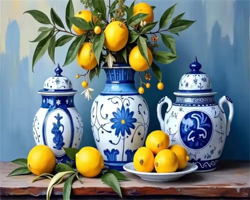 Puzzle 90 Teile Erwachsene Porzellan Zitrone Frucht, DIY Klassische Jigsaw Puzzles Legespiel, Geschicklichkeitsspiel für Die Ganze Familie, Puzzles Farbenfrohes für Home Dekoration von Tainrun