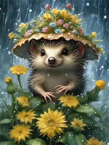 Puzzle 90 Teile Erwachsene Regenpflanze Igel, DIY Klassische Jigsaw Puzzles Legespiel, Geschicklichkeitsspiel für Die Ganze Familie, Puzzles Farbenfrohes für Home Dekoration von Tainrun