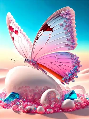 Puzzle 90 Teile Erwachsene Rosa Strandschmetterling, DIY Klassische Jigsaw Puzzles Legespiel, Geschicklichkeitsspiel für Die Ganze Familie, Puzzles Farbenfrohes für Home Dekoration von Tainrun