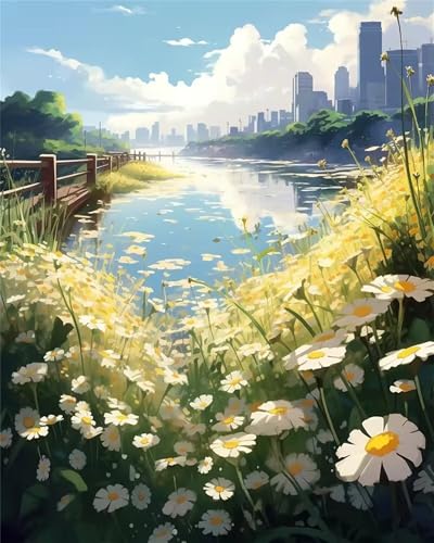 Puzzle 90 Teile Erwachsene Urbaner Gänseblümchensee, DIY Klassische Jigsaw Puzzles Legespiel, Geschicklichkeitsspiel für Die Ganze Familie, Puzzles Farbenfrohes für Home Dekoration von Tainrun