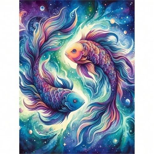 Puzzle 90 Teile für Erwachsene, Kosmischer magischer Koi 25x20cm Puzzle Erwachsene 90 Teile Lernspiel Herausforderung Spielzeug, Geschicklichkeitsspiel für die ganze Familie von Tainrun