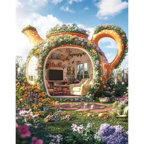 Puzzle 90 Teile für Erwachsene, Teetasse Gartensofa 25x20cm Puzzle Erwachsene 90 Teile Lernspiel Herausforderung Spielzeug, Geschicklichkeitsspiel für die ganze Familie von Tainrun